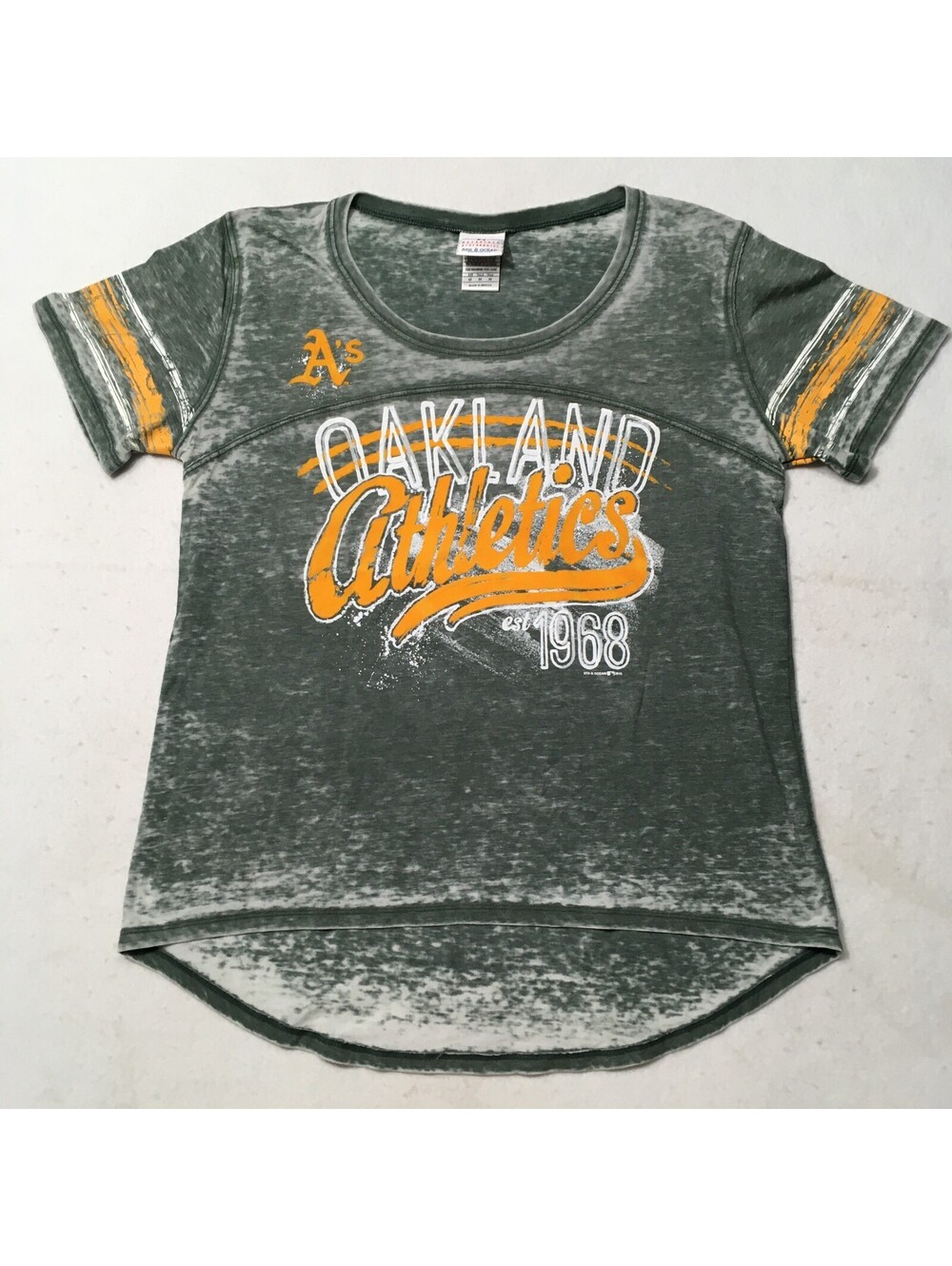 Retro Green Oakland A's Athletics Tie Dye T Shirt Size M Baseball MLB